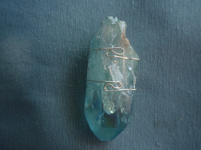 Aqua Aura Pendant calming and relaxing , connection with the spiritual realms, enhanced communication and psychic protection 4227